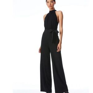 Alice + Olivia Thelma Black Halter Jumpsuit